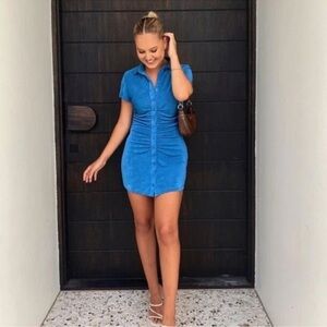 With Jean Alexa Mini Dress in Electra Blue